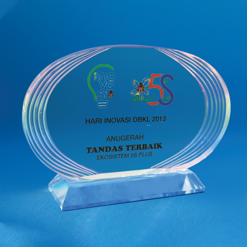 Crystal Plaque | D4038 - D One Crystal Award Trophy Malaysia