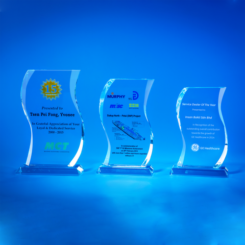 Crystal Plaque | D5050 A/B/C - D One Crystal Award Trophy Malaysia