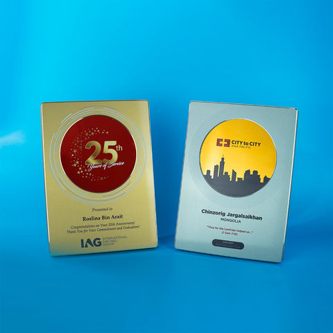 Aluminium - Wood Plaque | D002GR / D002SG