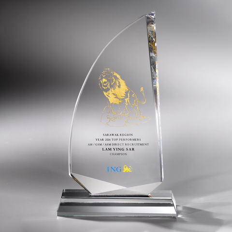 Crystal Plaque | C741 - D One Crystal Award Trophy Malaysia