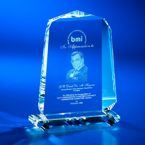 Crystal Plaque | CL-39 - D One Crystal Award Trophy Malaysia