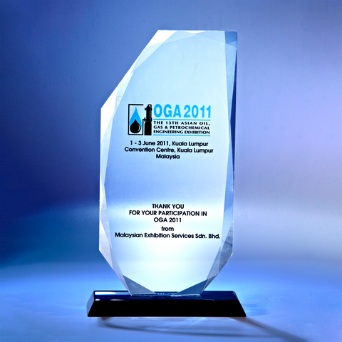 Crystal Plaque | D1014 - D One Crystal Award Trophy Malaysia
