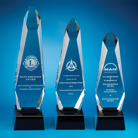 Crystal Trophy | D3012 A/B/C - D One Crystal Award Trophy Malaysia