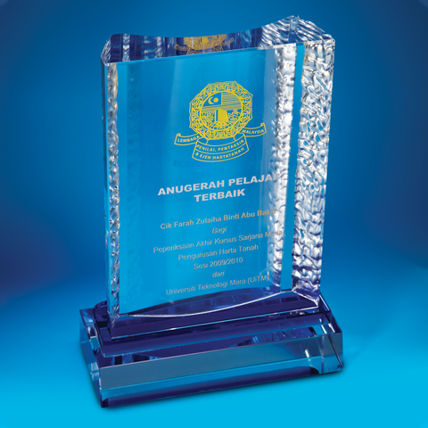 Crystal Plaque | D3027 - D One Crystal Award Trophy Malaysia
