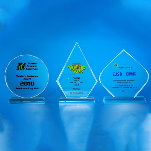Crystal Plaque | D3037 A/B/C - D One Crystal Award Trophy Malaysia