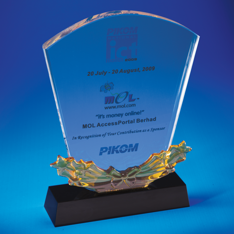 Crystal Plaque | D4008 - D One Crystal Award Trophy Malaysia