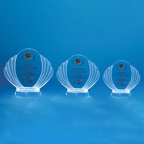Crystal Plaque | D4036 A/B/C - D One Crystal Award Trophy Malaysia