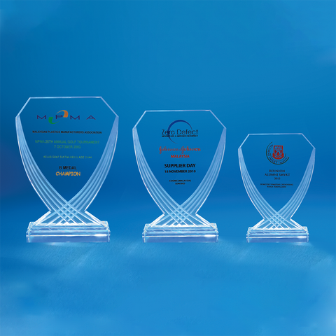 Crystal Plaque | D4037 A/B/C - D One Crystal Award Trophy Malaysia