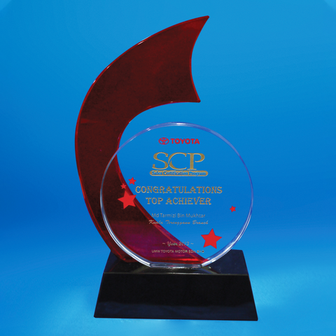 Crystal Plaque | D4044 - D One Crystal Award Trophy Malaysia