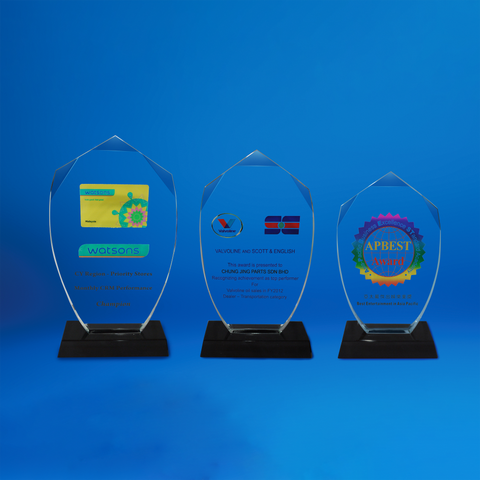 Crystal Plaque | D4047 A/B/C - D One Crystal Award Trophy Malaysia