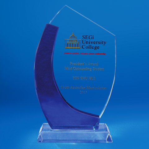 Crystal Plaque | D4051 - D One Crystal Award Trophy Malaysia