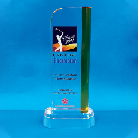 Crystal Plaque | D4061 - D One Crystal Award Trophy Malaysia