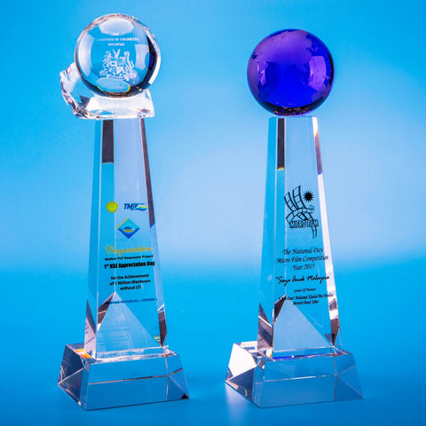 Crystal Trophy | D5002 A/B - D One Crystal Award Trophy Malaysia