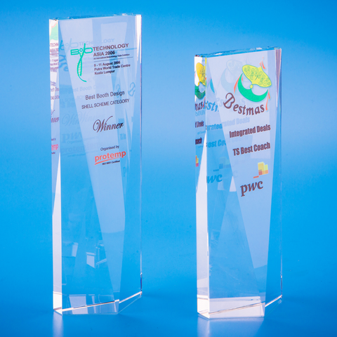 Crystal Trophy | D5007 A/B - D One Crystal Award Trophy Malaysia