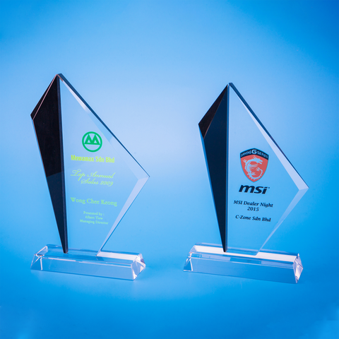 Crystal Plaque | D5021 A/B - D One Crystal Award Trophy Malaysia