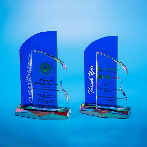 Crystal Plaque | D5022 A/B - D One Crystal Award Trophy Malaysia