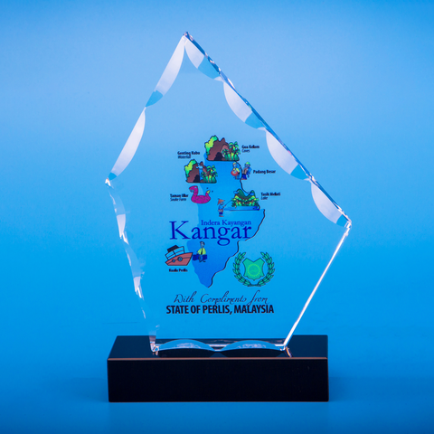 Crystal Plaque | D5024 - D One Crystal Award Trophy Malaysia