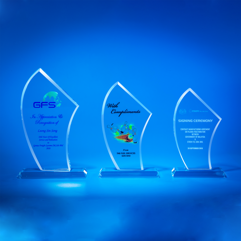 Crystal Plaque | D5052 A/B/C - D One Crystal Award Trophy Malaysia