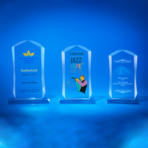 Crystal Plaque | D5054 A/B/C - D One Crystal Award Trophy Malaysia