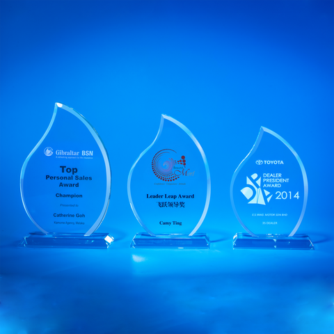 Crystal Plaque | D5055 A/B/C - D One Crystal Award Trophy Malaysia