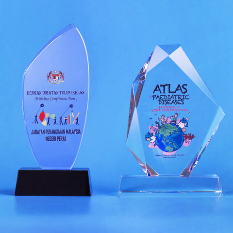 Crystal Plaque | D5121 A / B - D One Crystal Award Trophy Malaysia