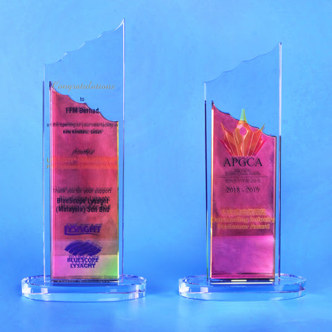 Crystal Plaque | D5123 A / B - D One Crystal Award Trophy Malaysia