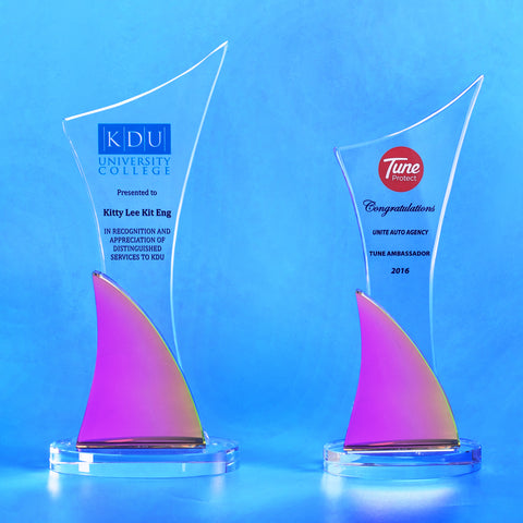 Crystal Plaque | D5124 A / B - D One Crystal Award Trophy Malaysia