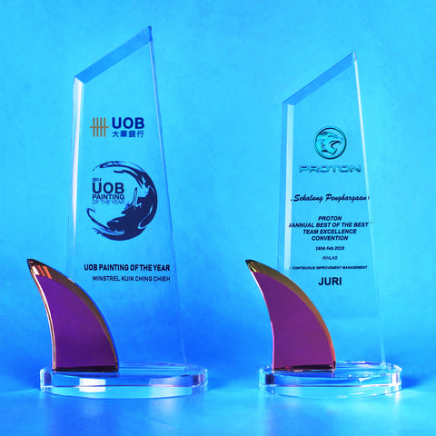 Crystal Plaque | D5126 A / B - D One Crystal Award Trophy Malaysia