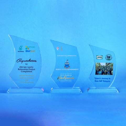 Crystal Plaque | D5152 A/B/C - D One Crystal Award Trophy Malaysia